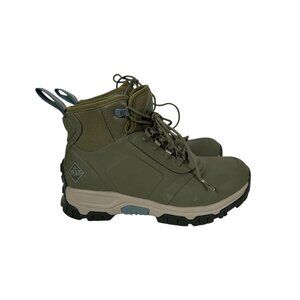 Muck Boots Womens 7 Green Lace Up Ankle Garden Boots Duck Mud Rain Gorpcore
